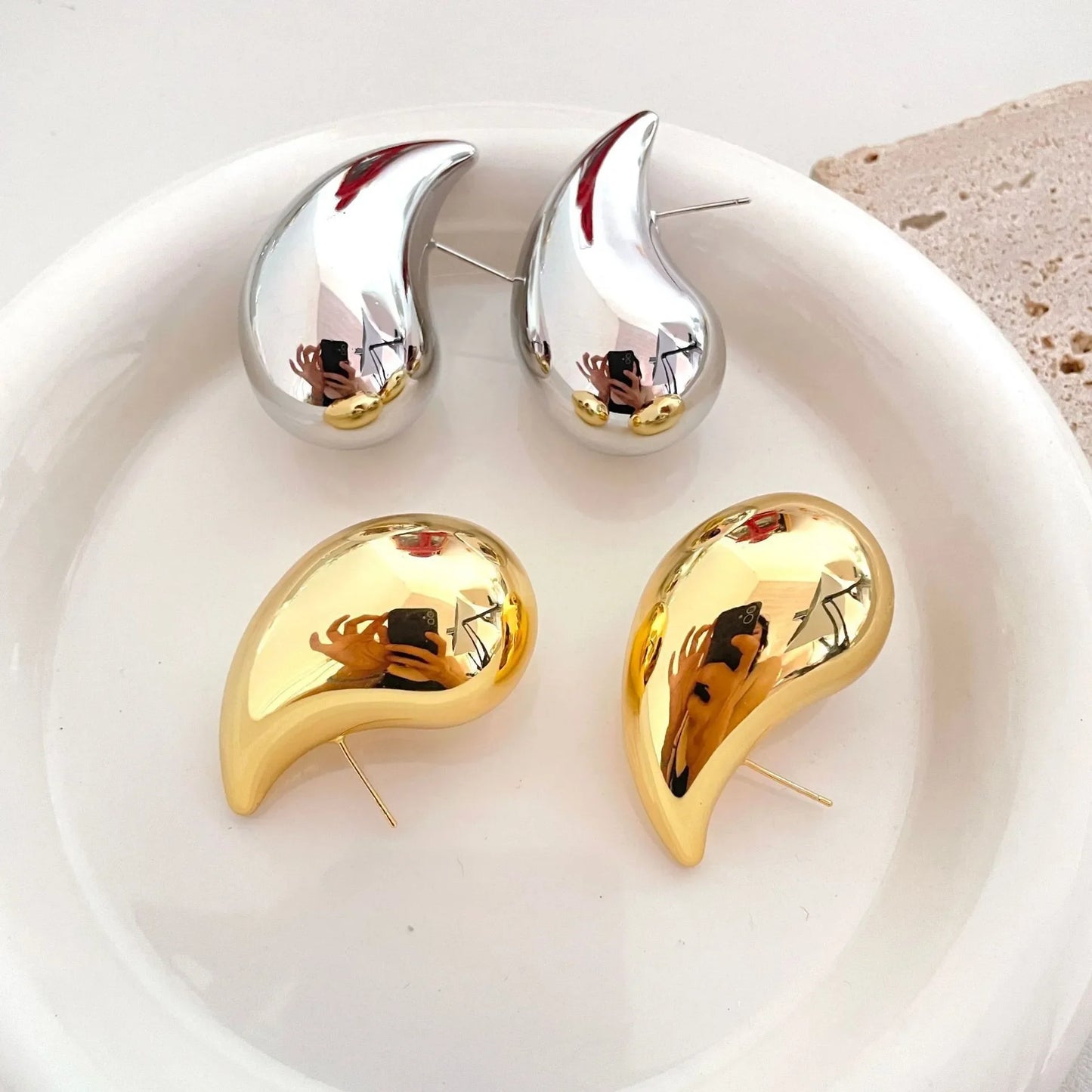 Gold Color Teardrop Earrings for Women