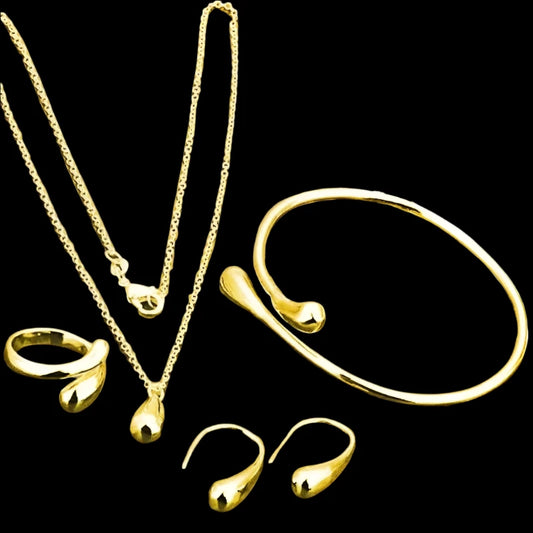 Luxury Jewelry Set for Women Consists of Ring, Necklace, Bracelet and Earrings