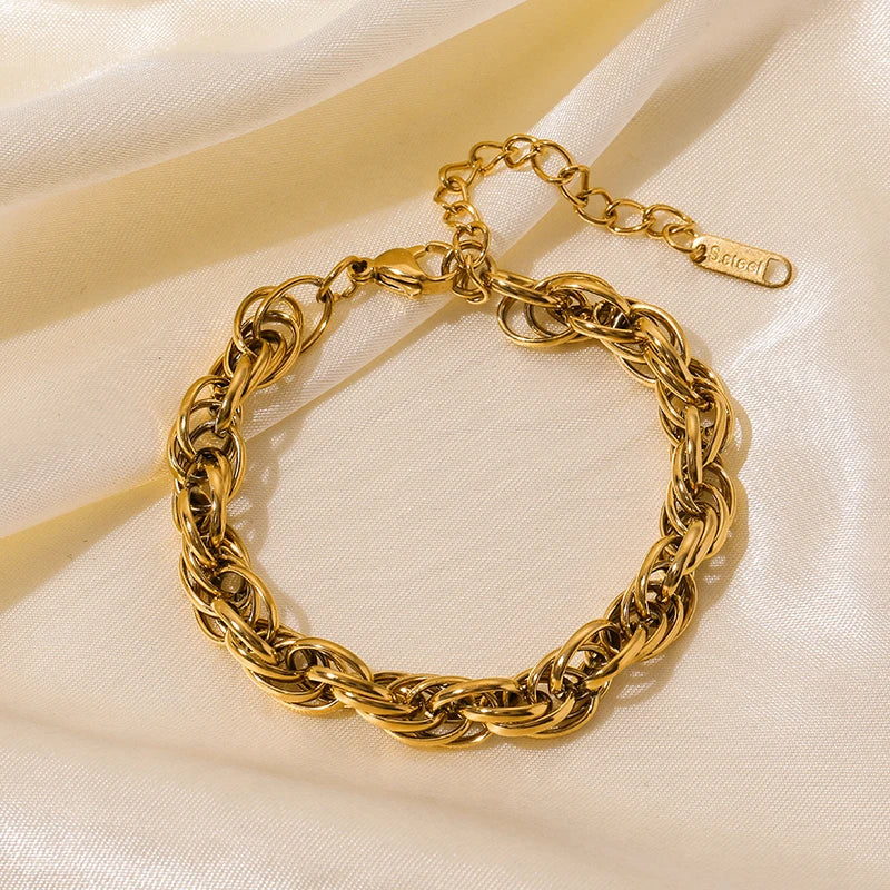 "Stylish Gold Stainless Steel Bracelet - Fashion Gift"