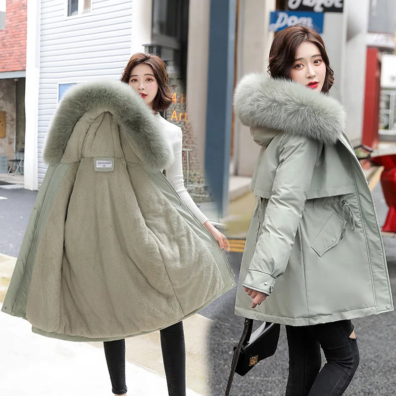 Women's Long Wool Coat with Hood Fashion 2024