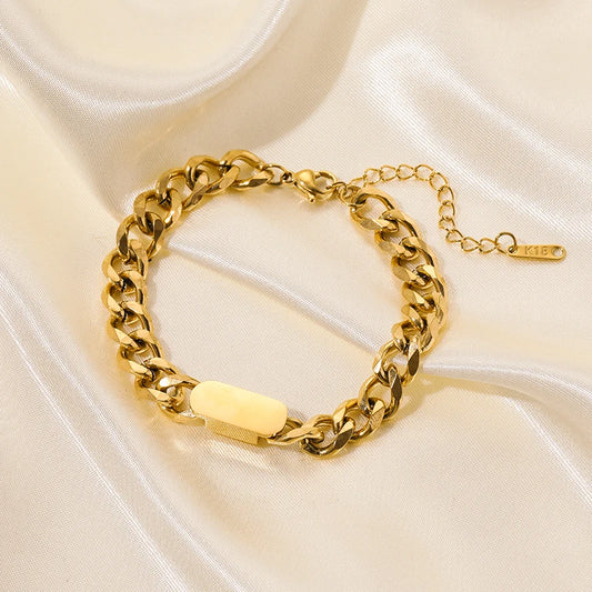 "Stylish Gold Stainless Steel Bracelet - Fashion Gift"