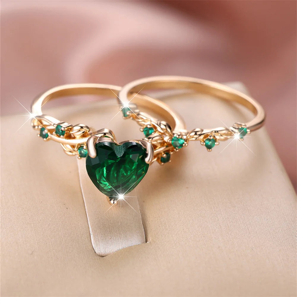 White Zircon Heart Rings