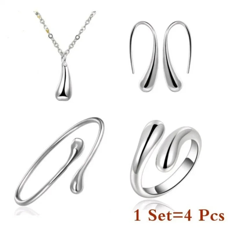 Luxury Jewelry Set for Women Consists of Ring, Necklace, Bracelet and Earrings