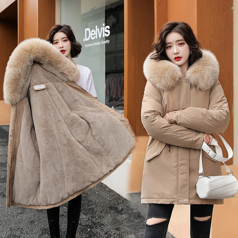 Women's Long Wool Coat with Hood Fashion 2024