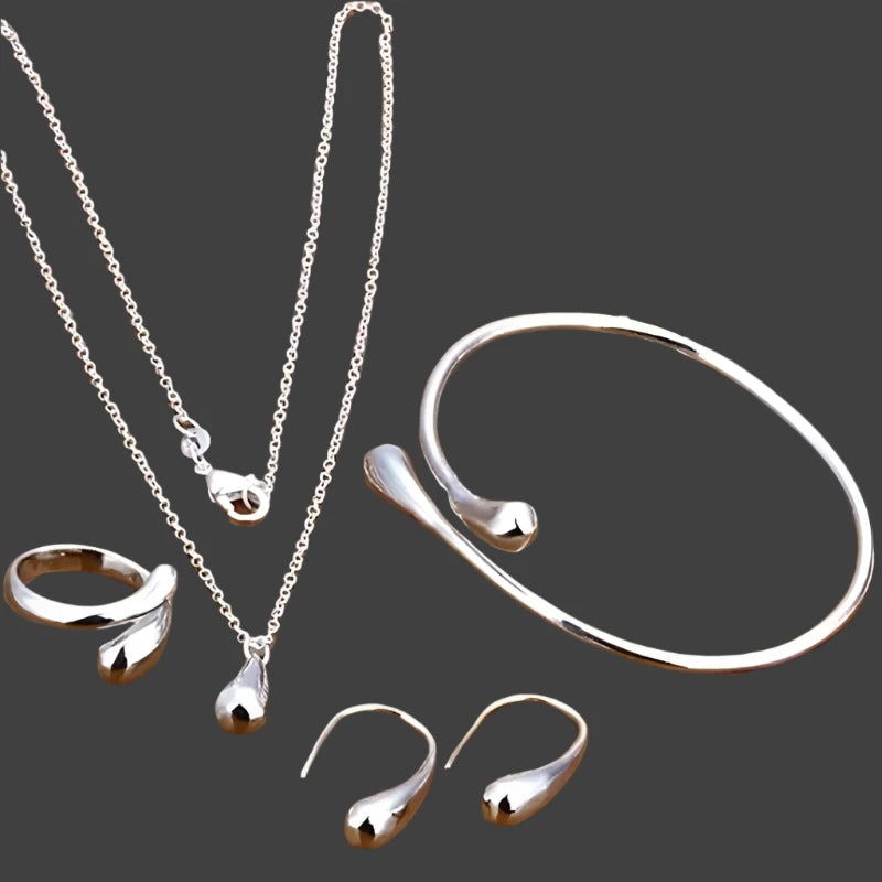 Luxury Jewelry Set for Women Consists of Ring, Necklace, Bracelet and Earrings