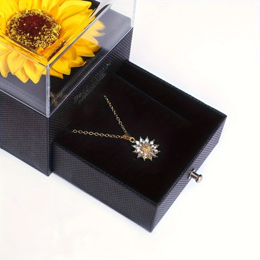 "Elegant Sunflower Necklace - A Symbol of Love and Loyalty"