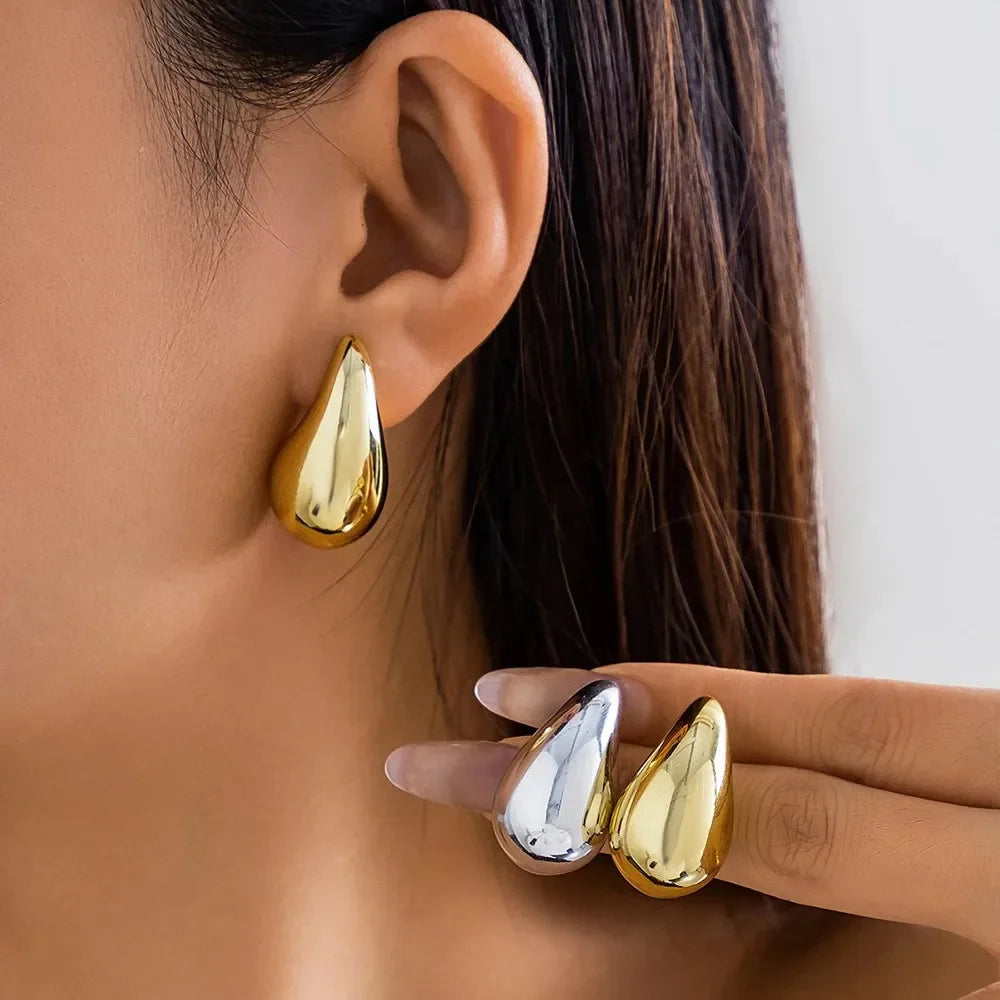 Gold Color Teardrop Earrings for Women