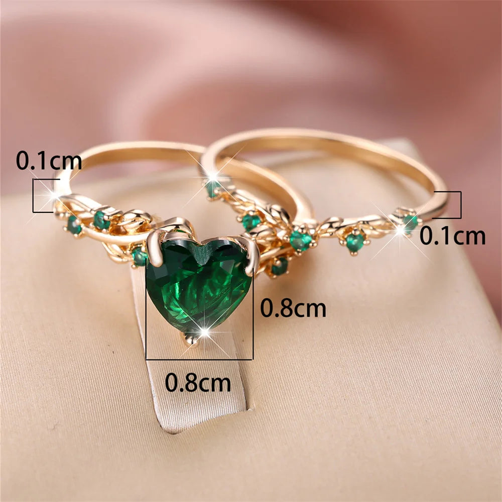 White Zircon Heart Rings