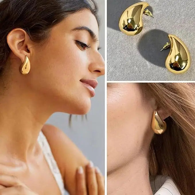 Gold Color Teardrop Earrings for Women