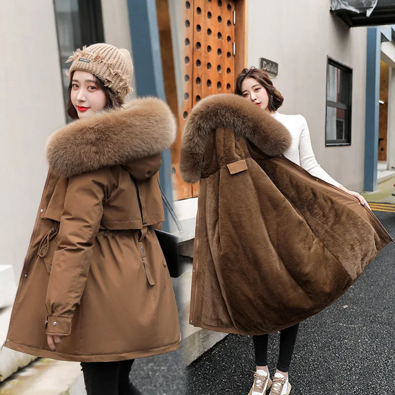 Women's Long Wool Coat with Hood Fashion 2024