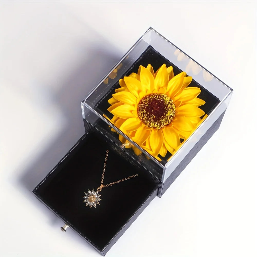 "Elegant Sunflower Necklace - A Symbol of Love and Loyalty"