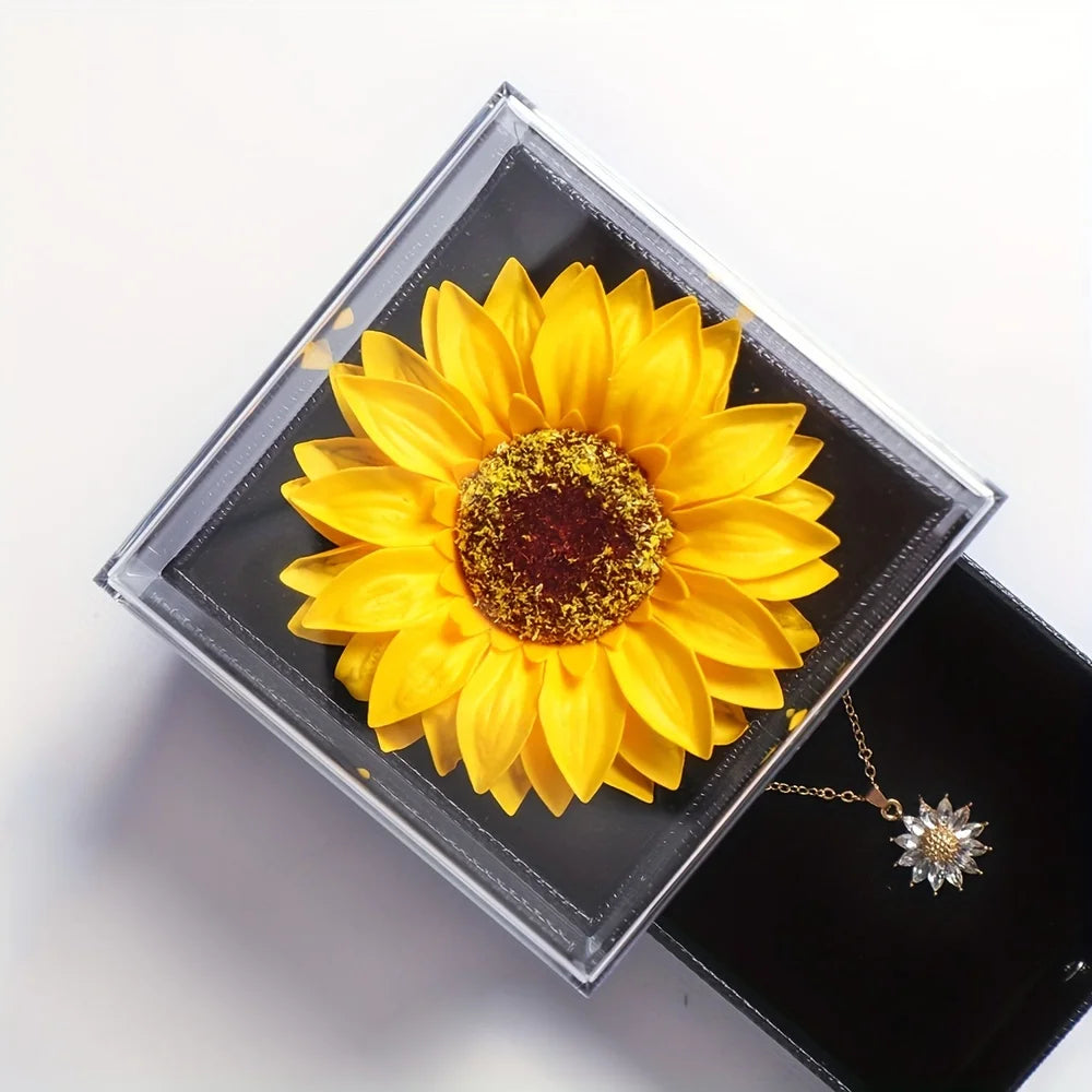 "Elegant Sunflower Necklace - A Symbol of Love and Loyalty"